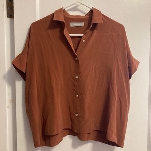 Everlane The Clean Silk Short-Sleeve Square Shirt